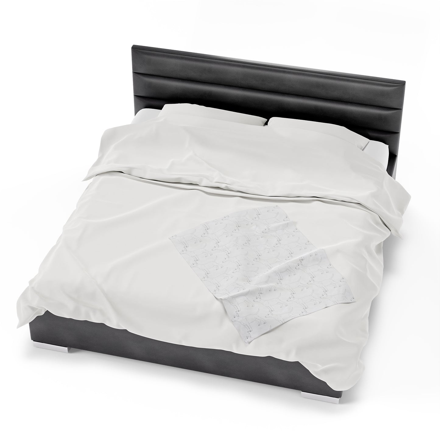 Velveteen Plush Bull Terrier Sketch Blanket