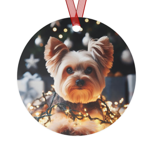 Yorkie #2 Metal Ornaments