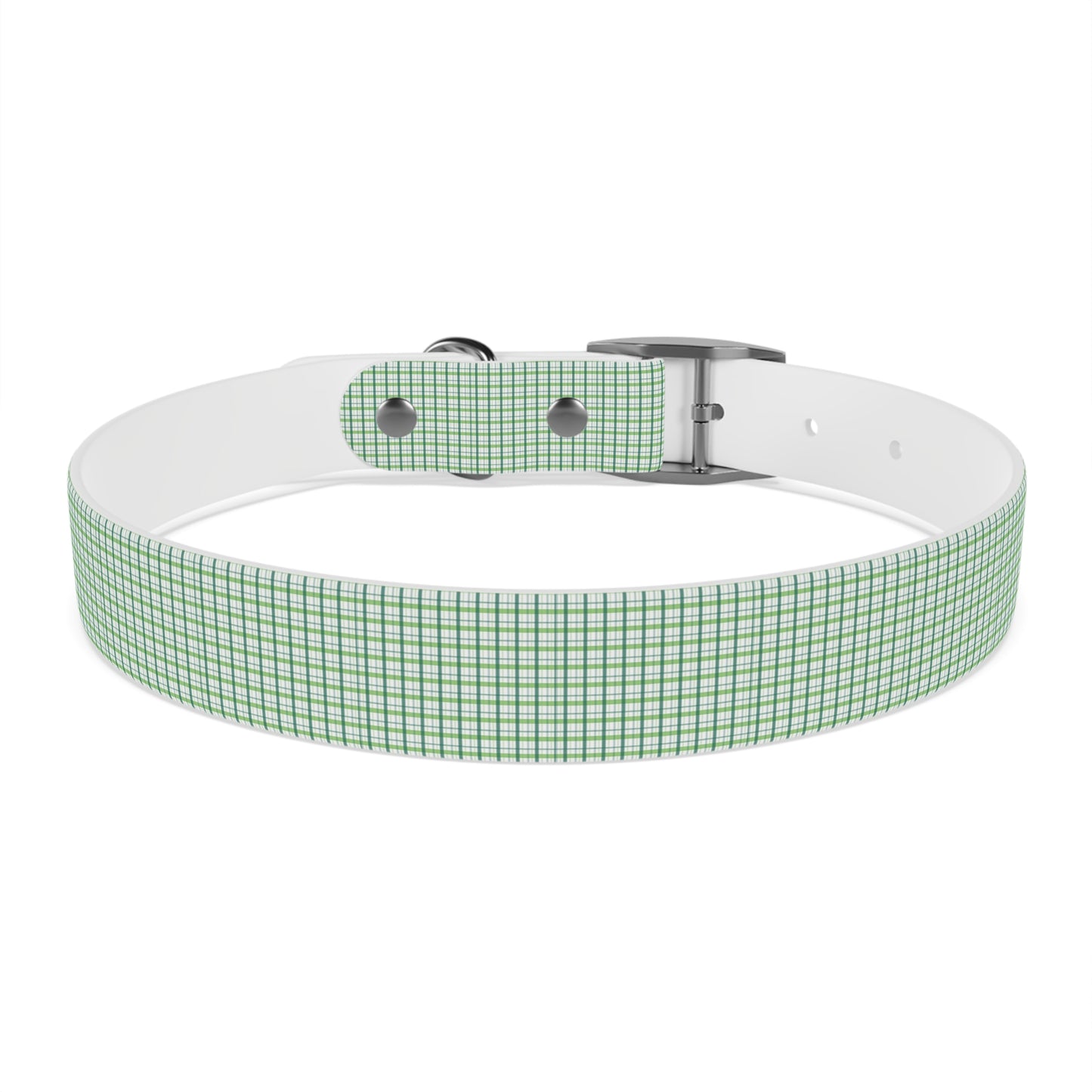 Green Plaid Dog Collar