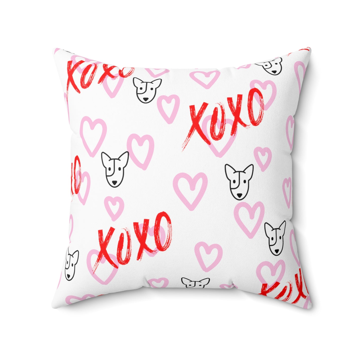 Bull Terrier XOXO Spun Polyester Square Pillow