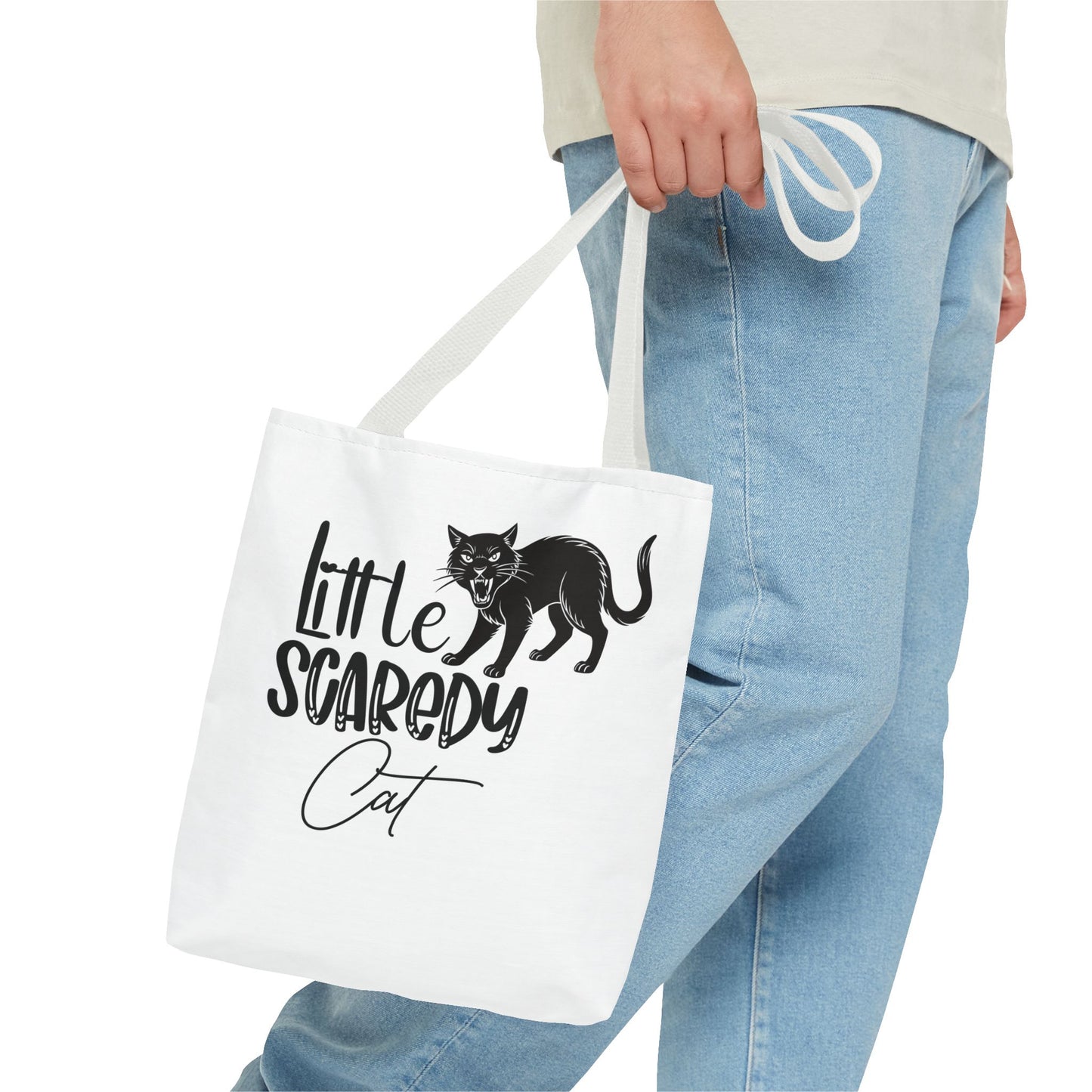 Scaredy Cat Tote Bag - Purrfect for Cat Lovers, Cute Gift for Halloween, Daily Use, Eco-Friendly, Pet Accessory, Funny Cat Humor