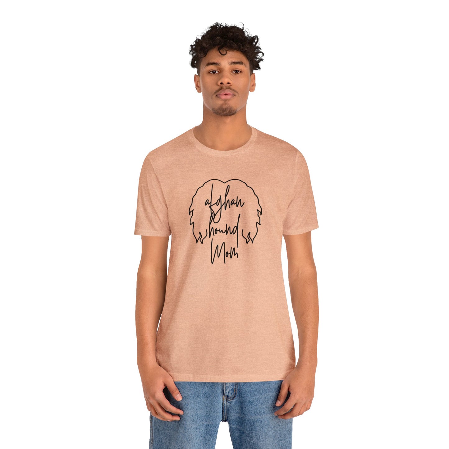 Afghan Hound Mom Outline Unisex Jersey Short Sleeve Tee