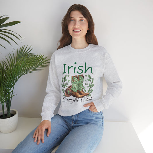 Irish Cowgirl Club Sweatshirt - St Patrick's Day Green Boots