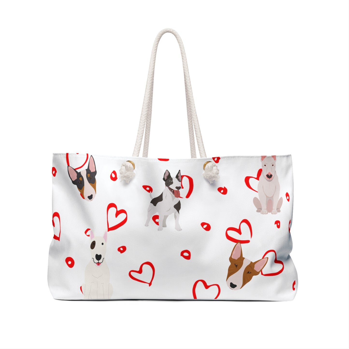 Bull Terrier Hearts Weekender Bag