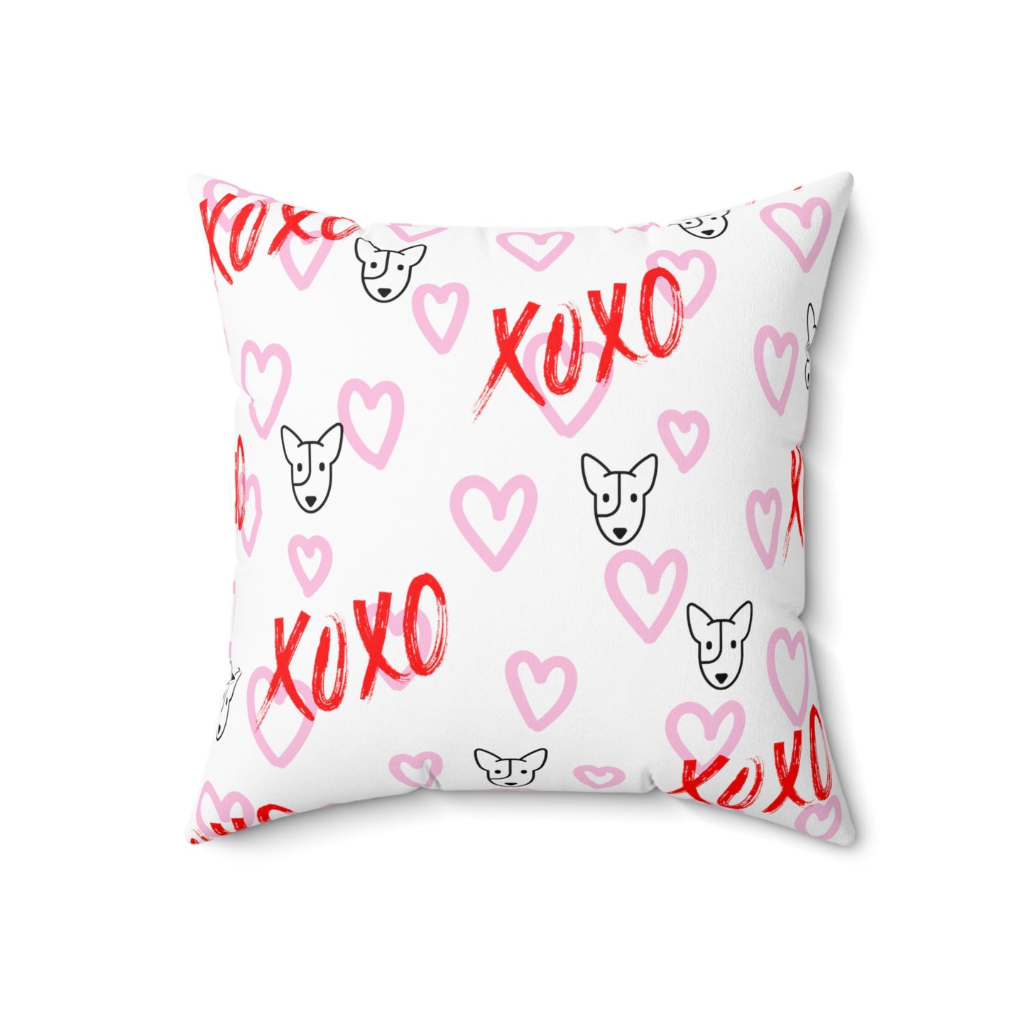 Bull Terrier XOXO Spun Polyester Square Pillow
