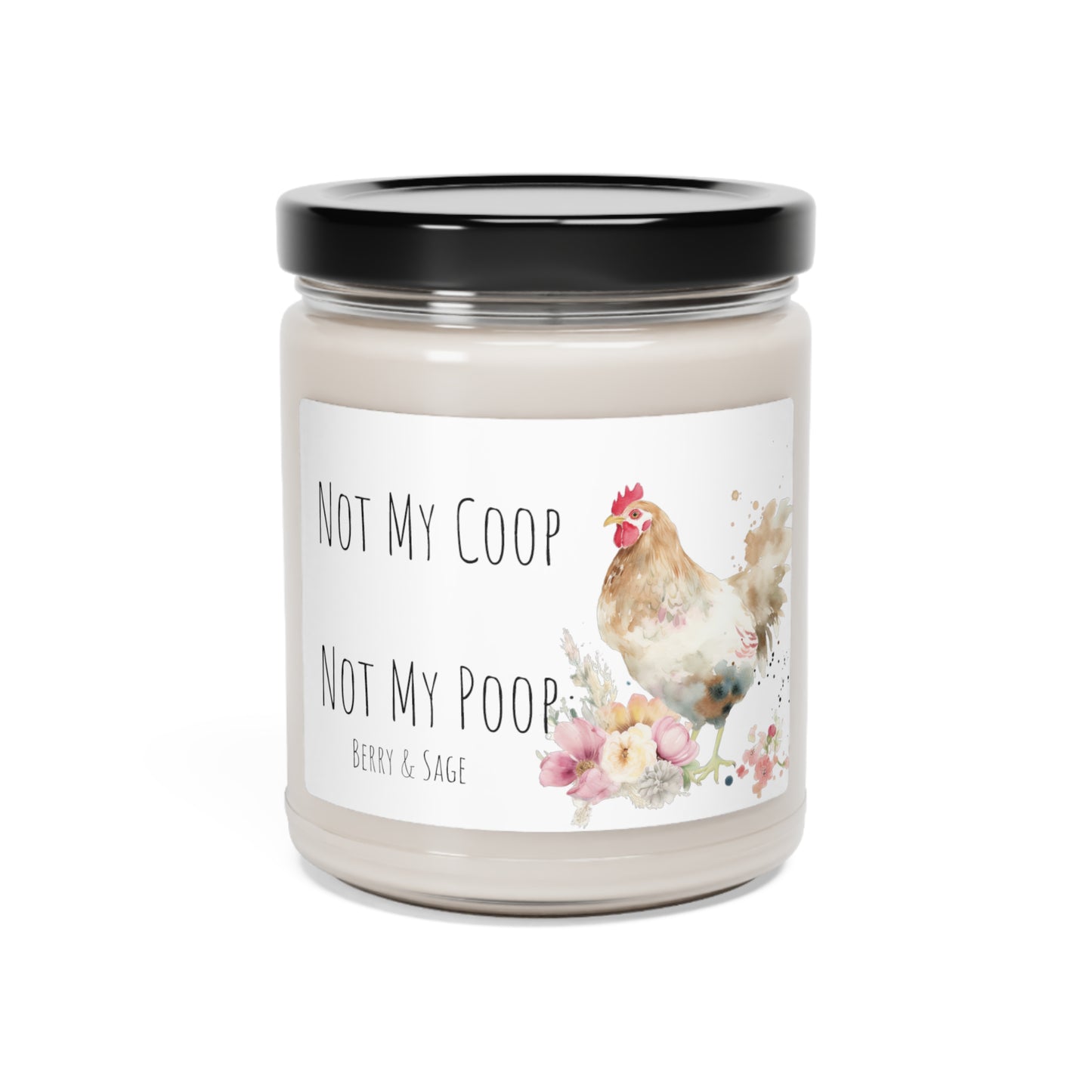 Chicken Watercolor Scented Soy Candle, 9oz