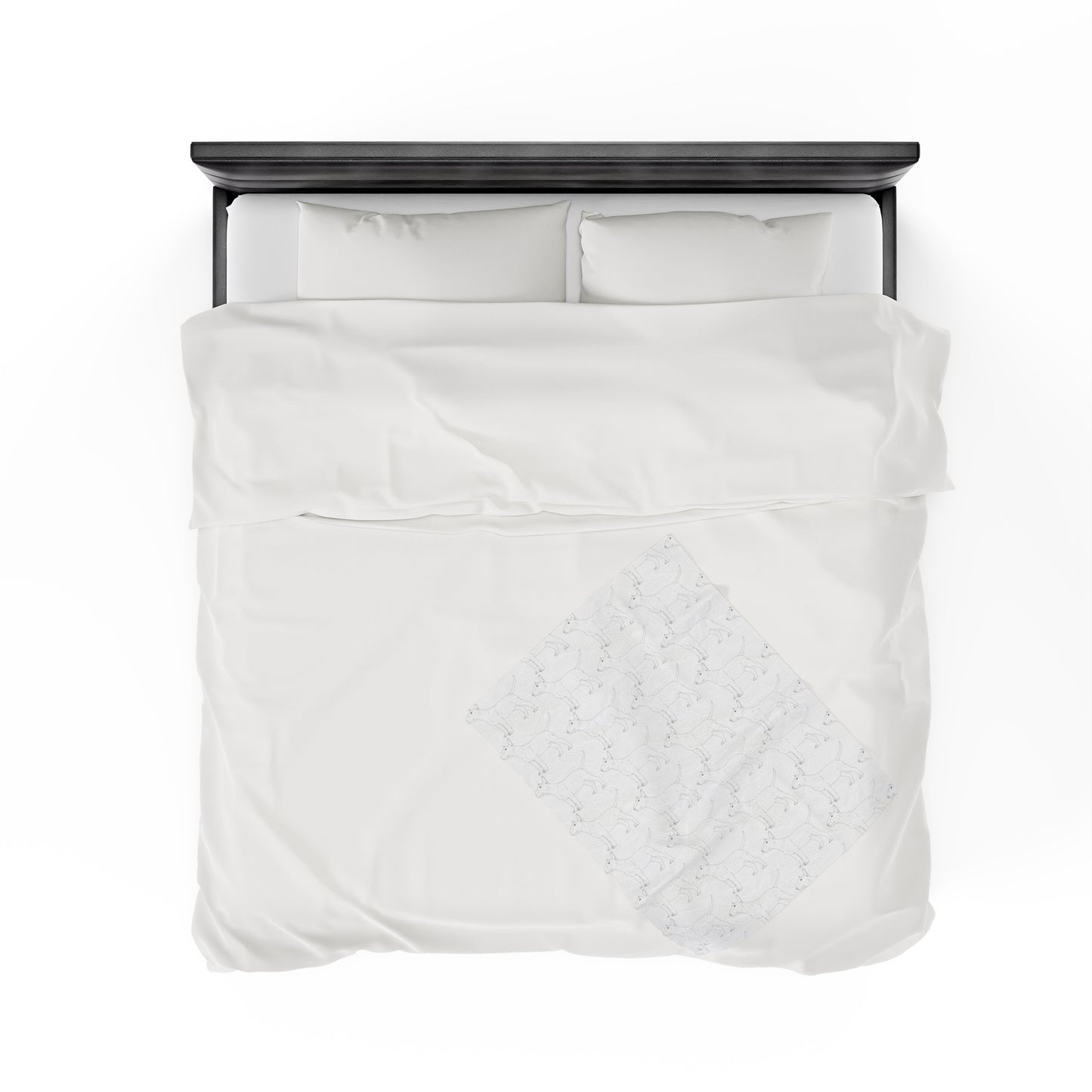 Velveteen Plush Bull Terrier Sketch Blanket