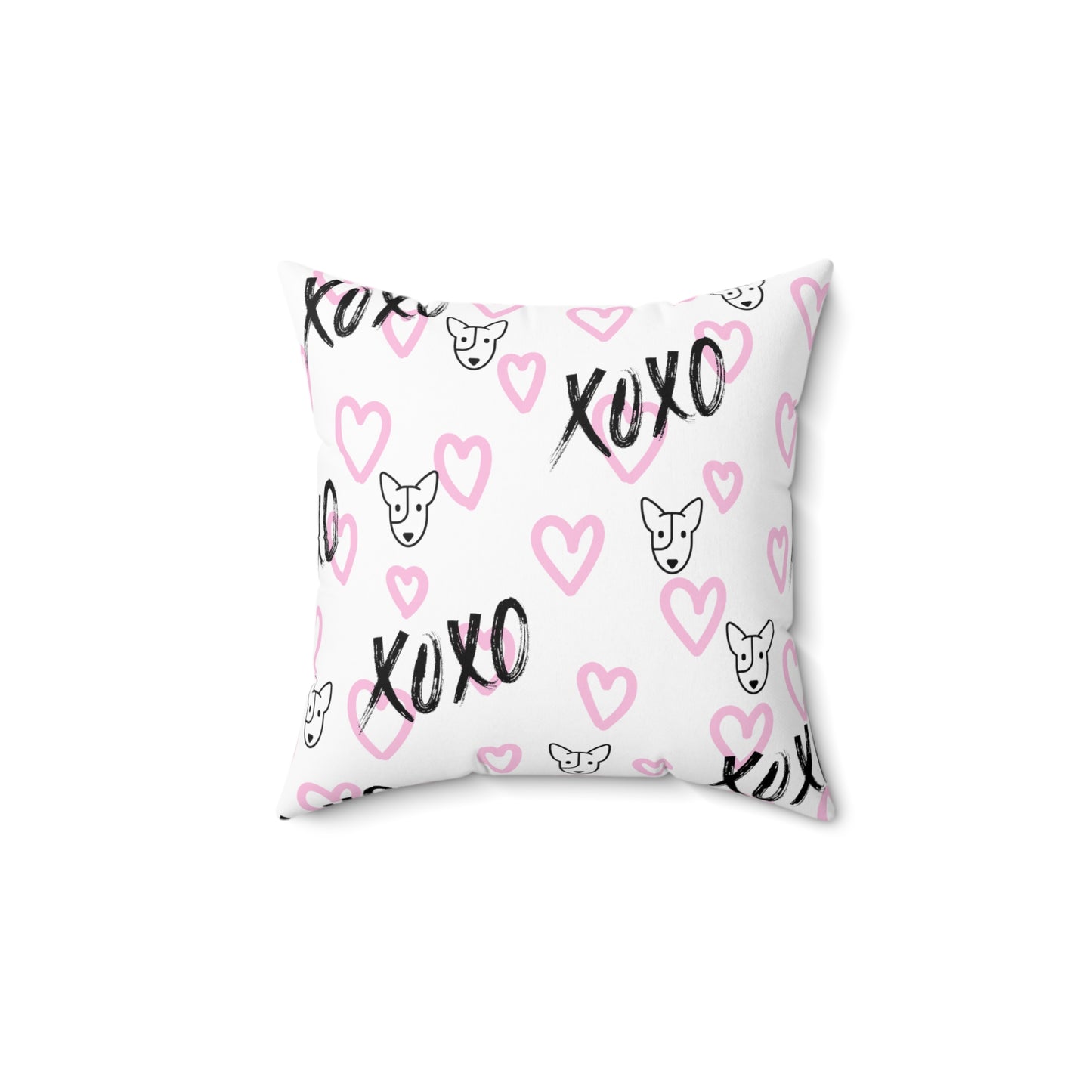 Bull Terrier XOXO Spun Polyester Square Pillow