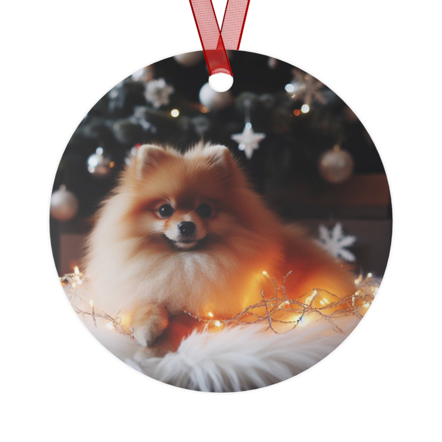 Pomeranian #2 Metal Ornaments