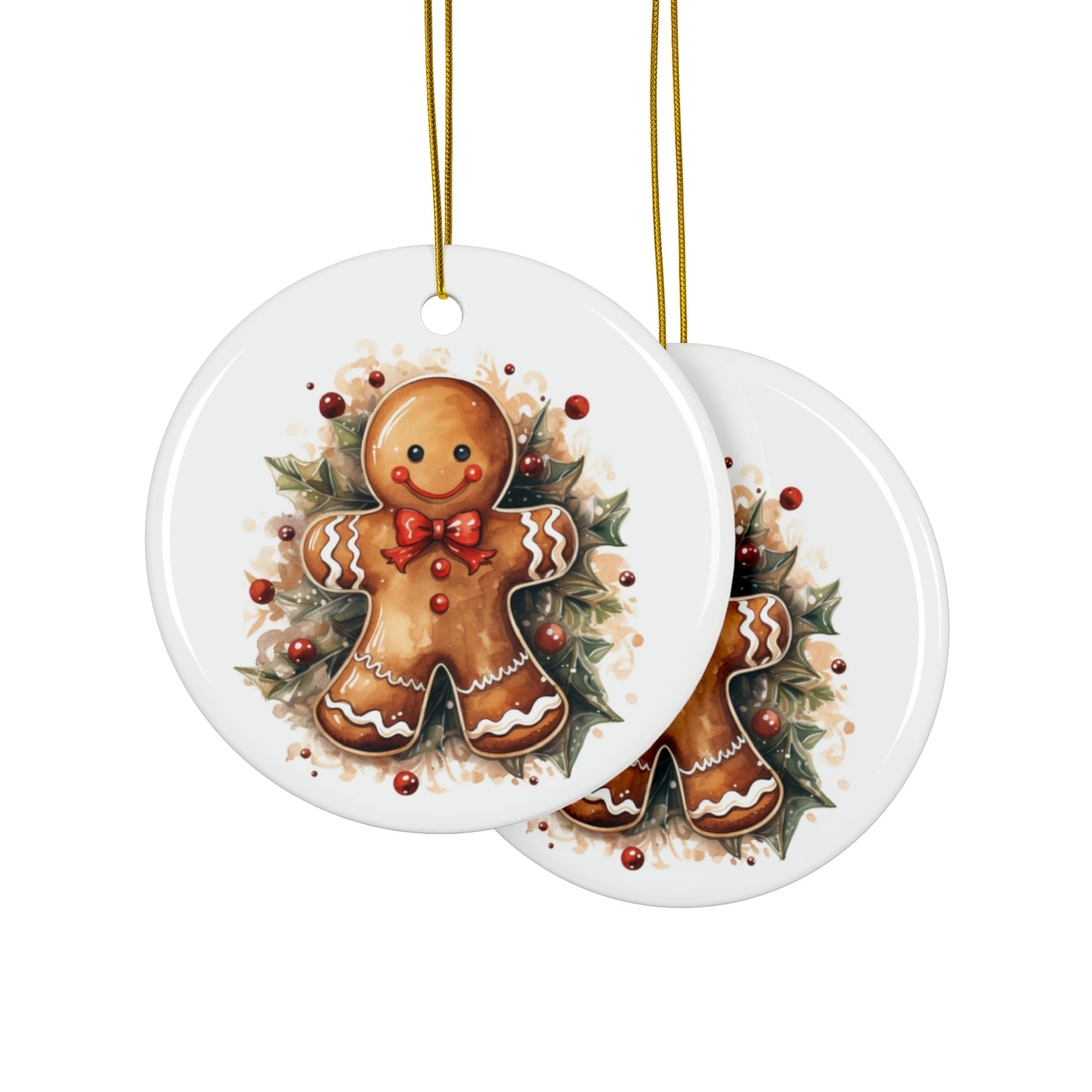 Gingerbread Ceramic Ornaments (1pc, 3pcs, 5pcs, 10pcs)