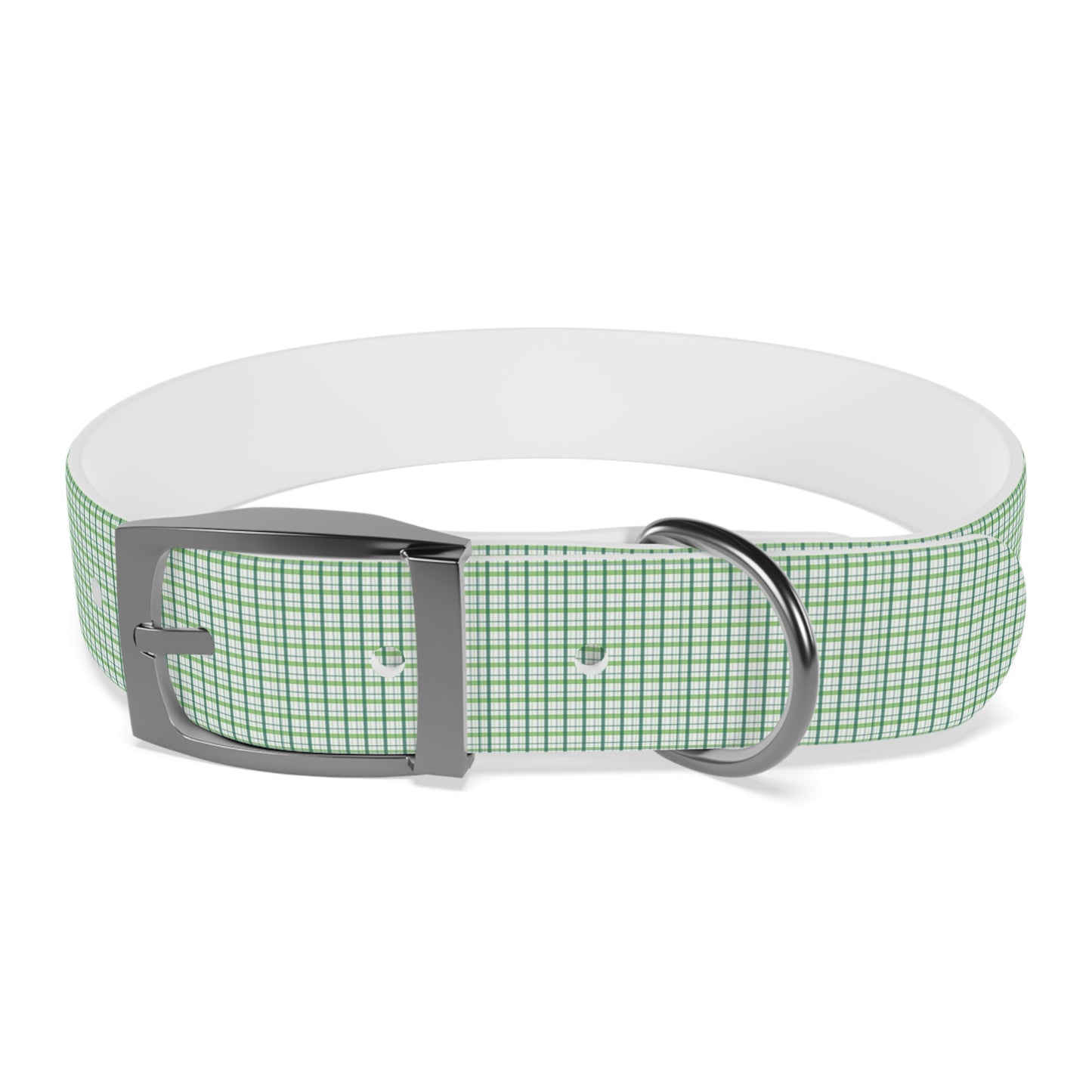 Green Plaid Dog Collar