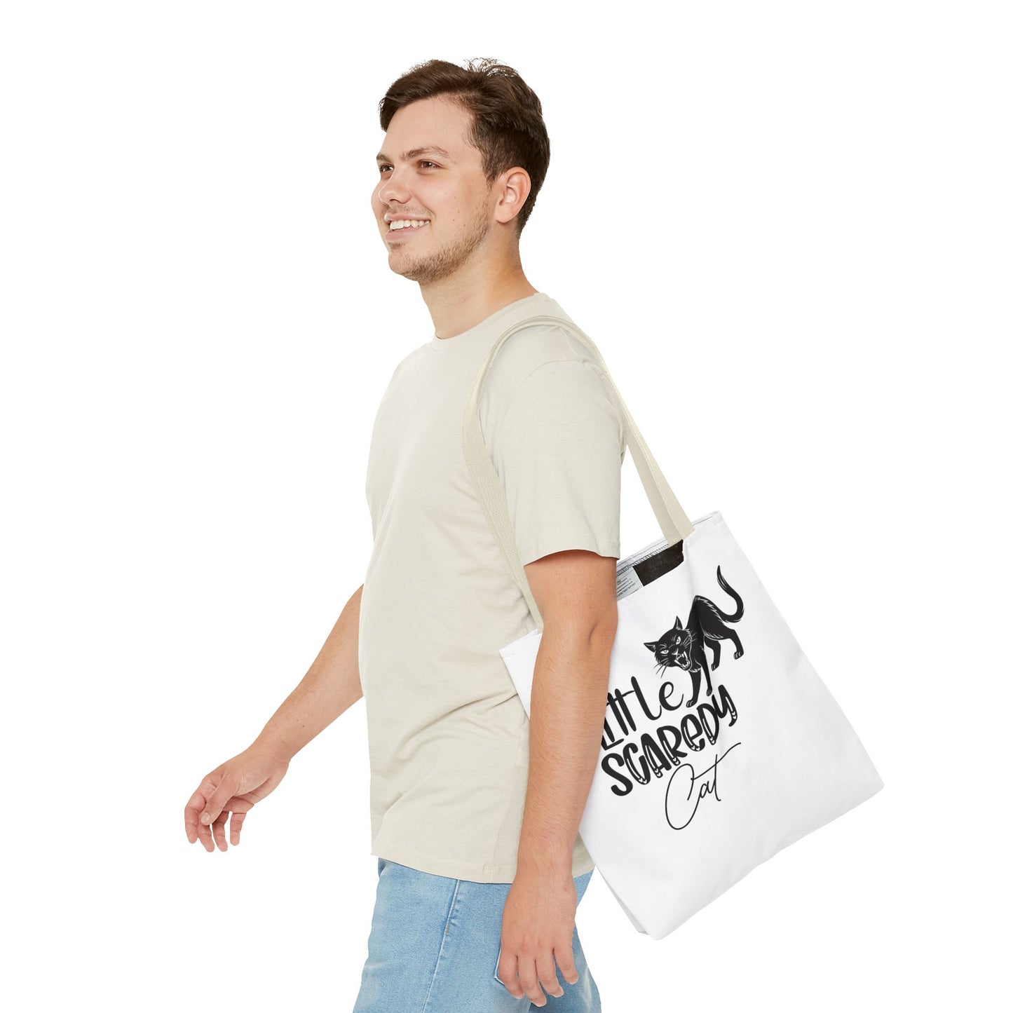 Scaredy Cat Tote Bag - Purrfect for Cat Lovers, Cute Gift for Halloween, Daily Use, Eco-Friendly, Pet Accessory, Funny Cat Humor