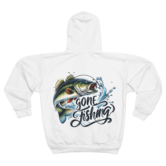 Gone Fishing Unisex Zip Hoodie (AOP)
