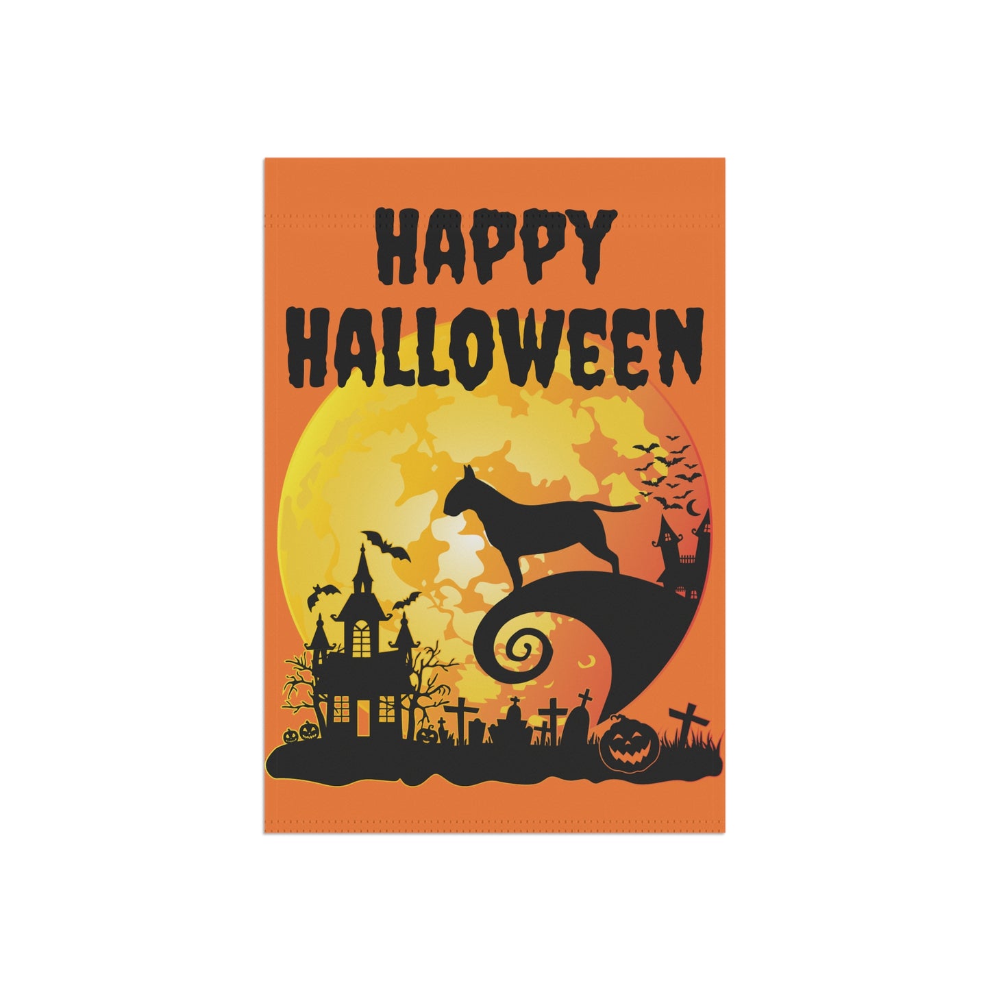 Happy Bull Terrier Halloween Garden & House Banner