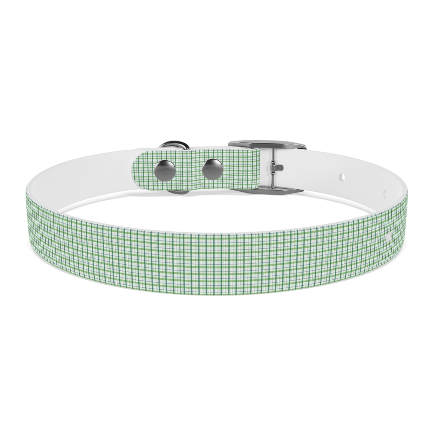Green Plaid Dog Collar