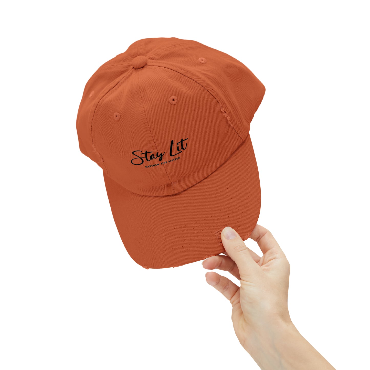 Stay Lit Unisex Distressed Cap