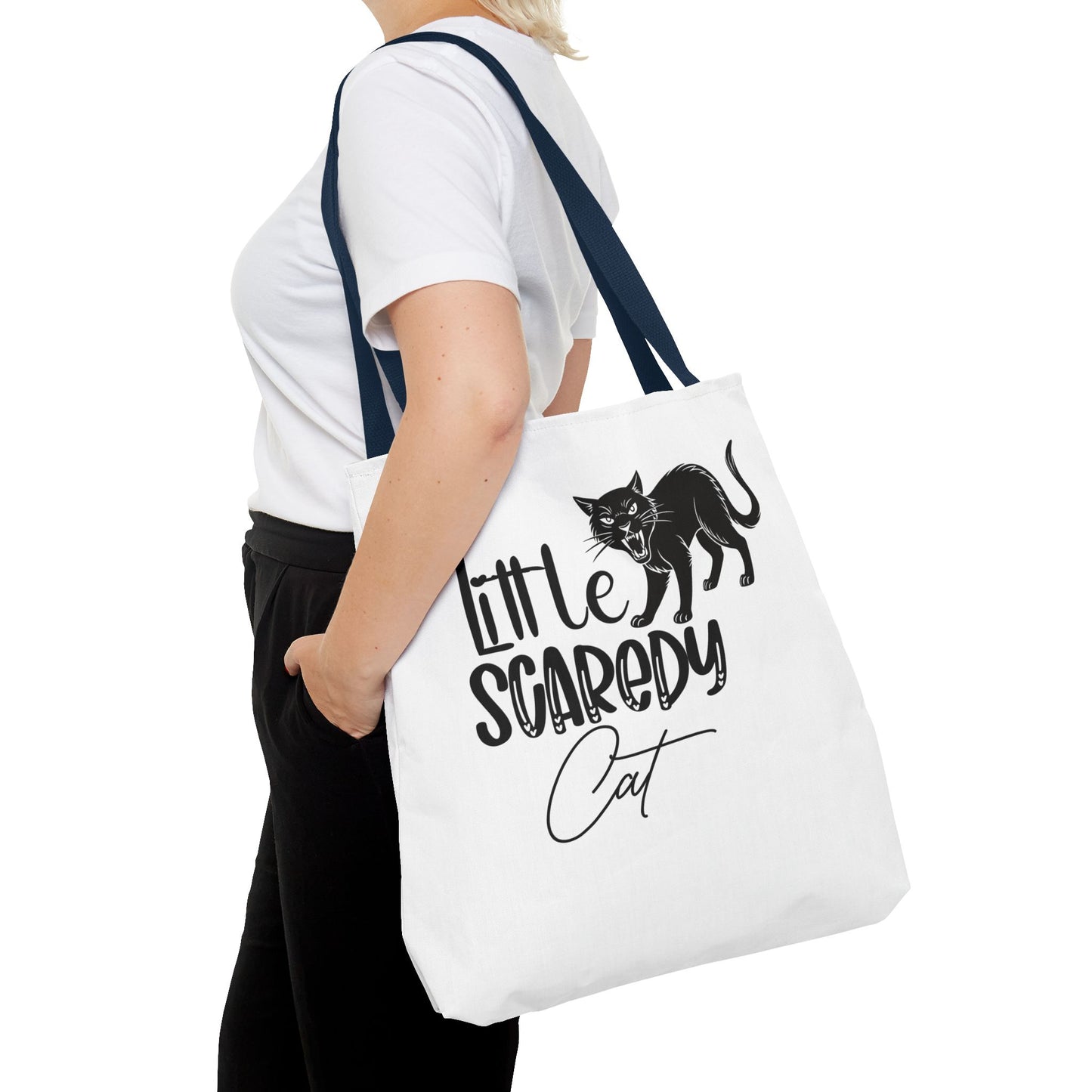 Scaredy Cat Tote Bag - Purrfect for Cat Lovers, Cute Gift for Halloween, Daily Use, Eco-Friendly, Pet Accessory, Funny Cat Humor