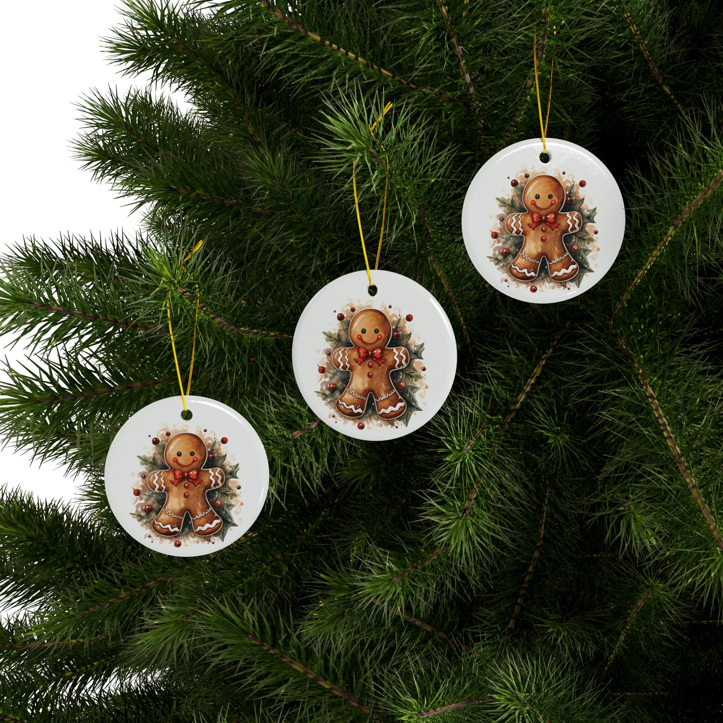 Gingerbread Ceramic Ornaments (1pc, 3pcs, 5pcs, 10pcs)