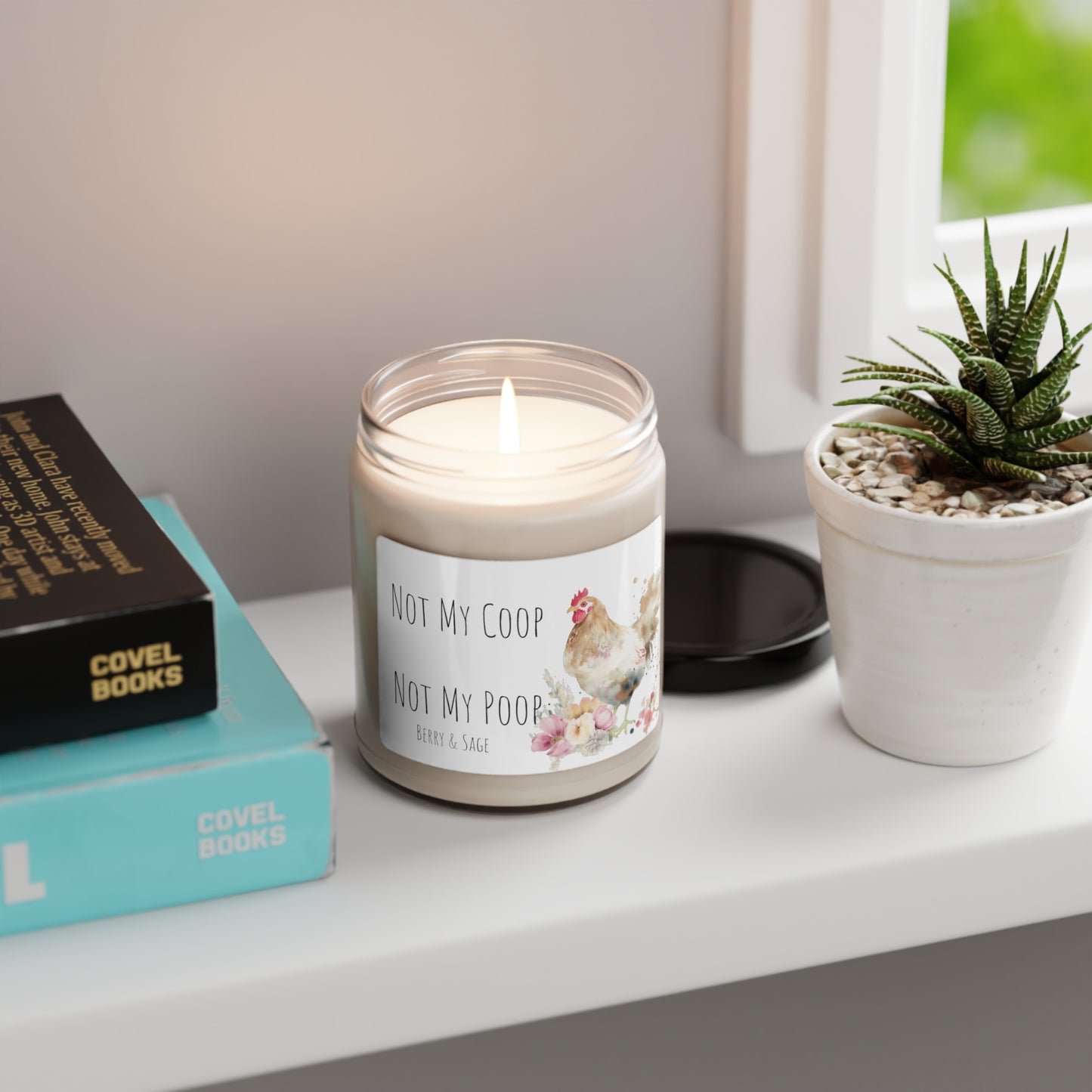 Chicken Watercolor Scented Soy Candle, 9oz