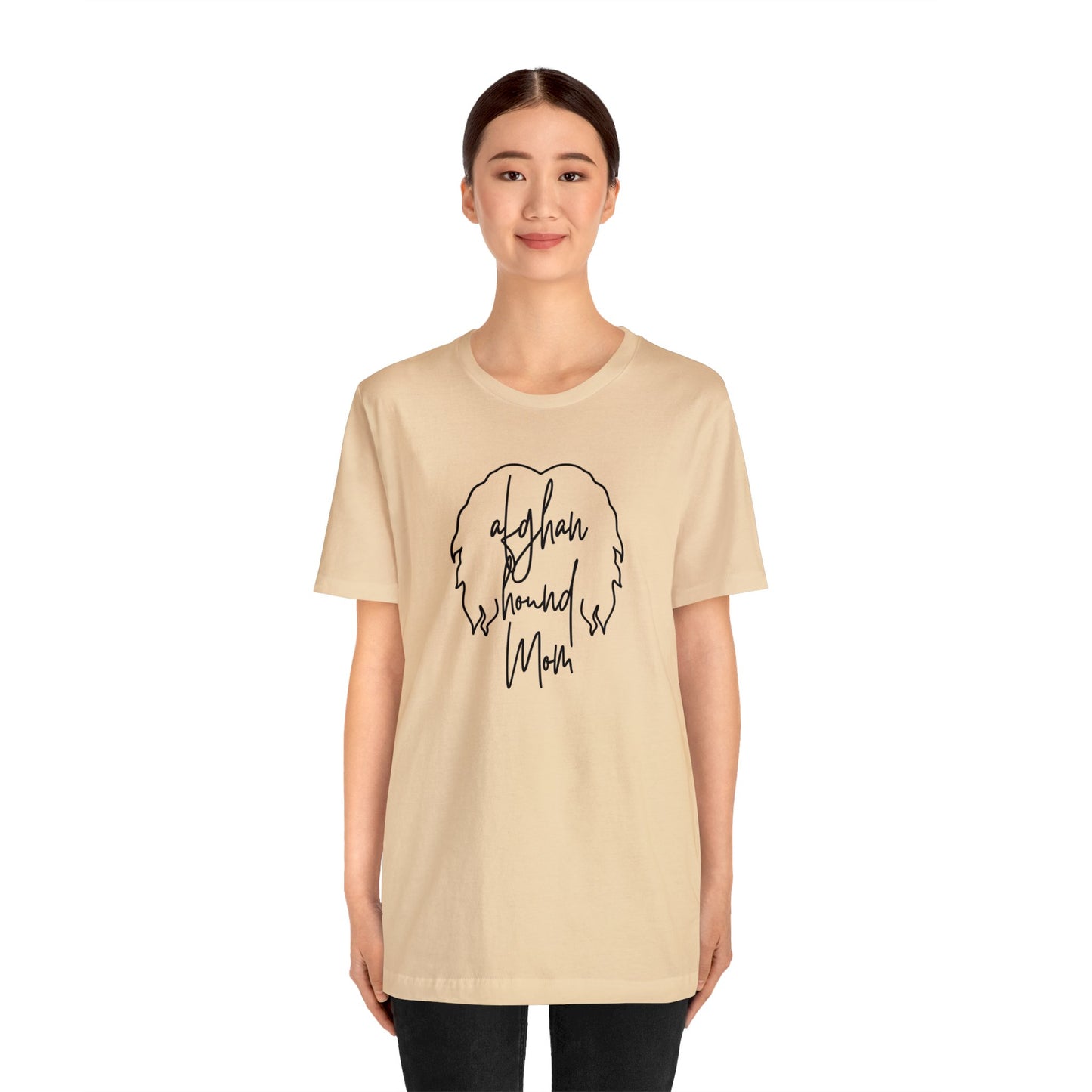 Afghan Hound Mom Outline Unisex Jersey Short Sleeve Tee