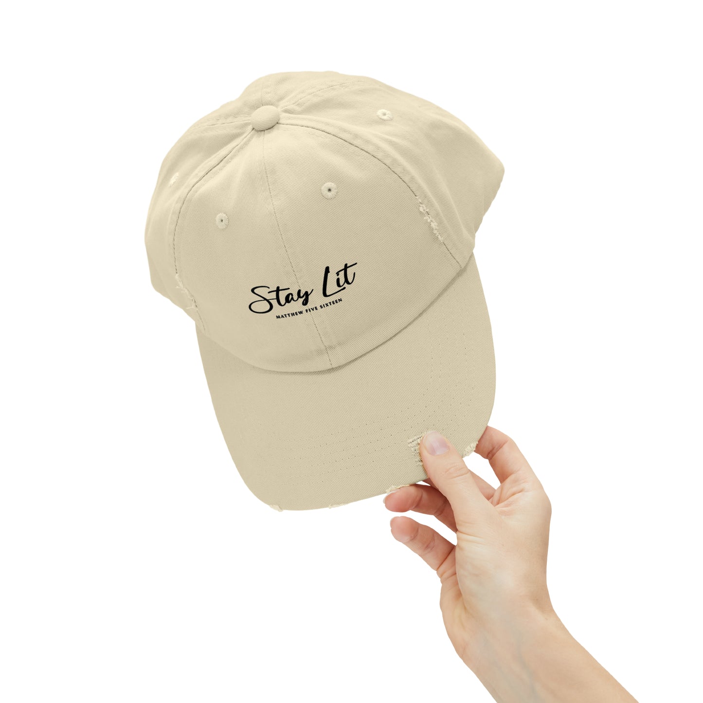 Stay Lit Unisex Distressed Cap