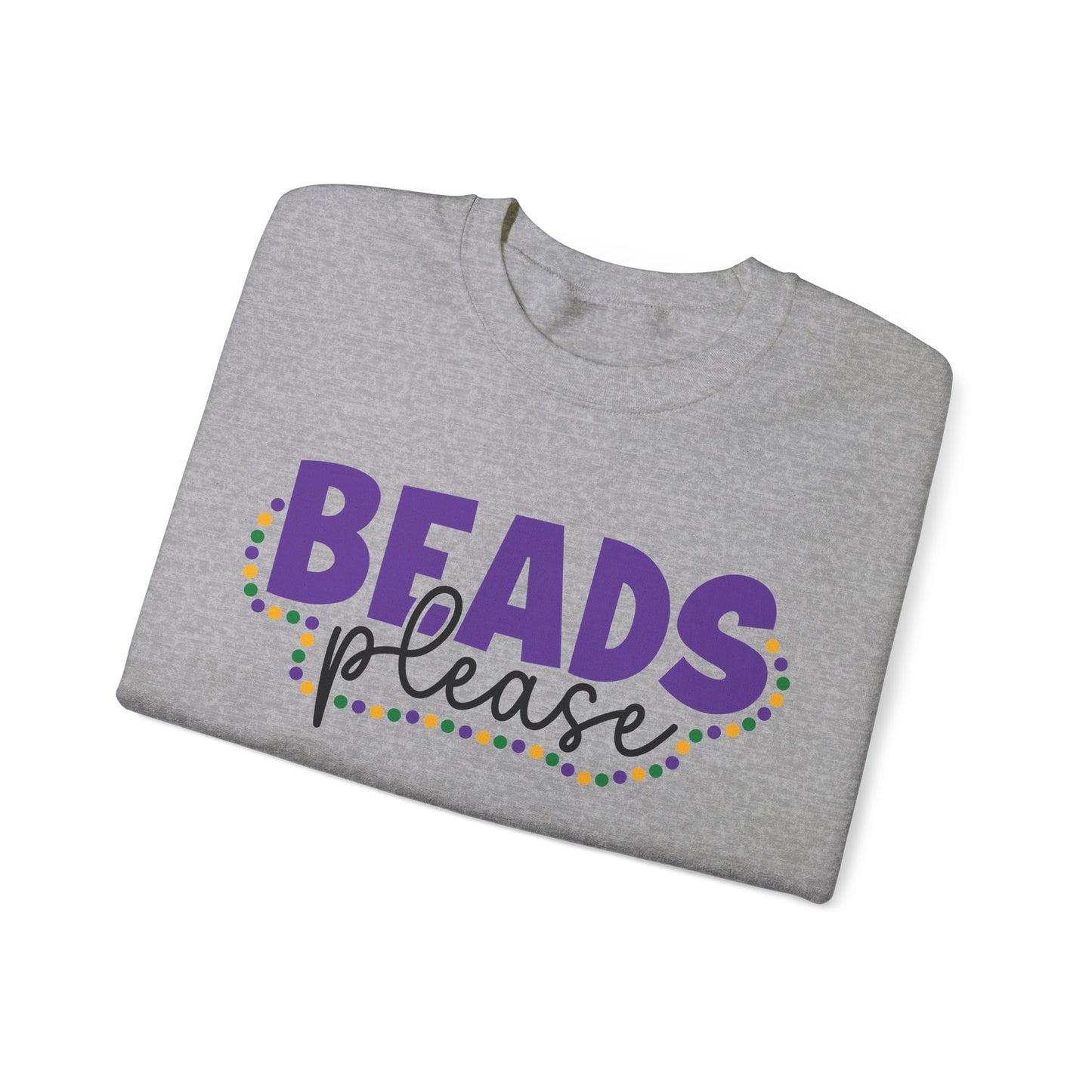 Beads Please, Mardi Gras Unisex Heavy Blend™ Crewneck Sweatshirt
