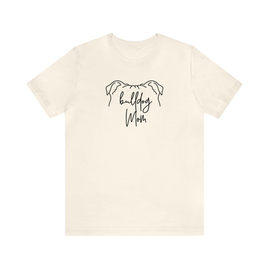 Bulldog Mom Outline Unisex Jersey Short Sleeve Tee