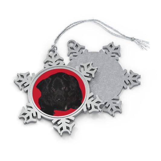 Pewter Snowflake Ornament, Personalized Christmas Decoration, Pet Memorial Ornament, Holiday Keepsake, Winter Home Decor