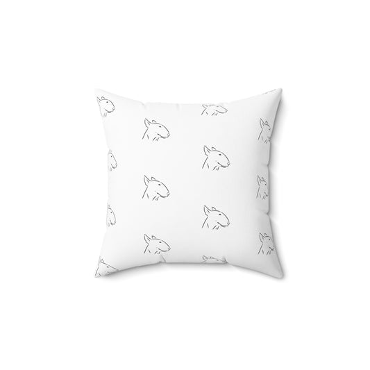 Side Eye Bull Terrier Spun Polyester Square Pillow