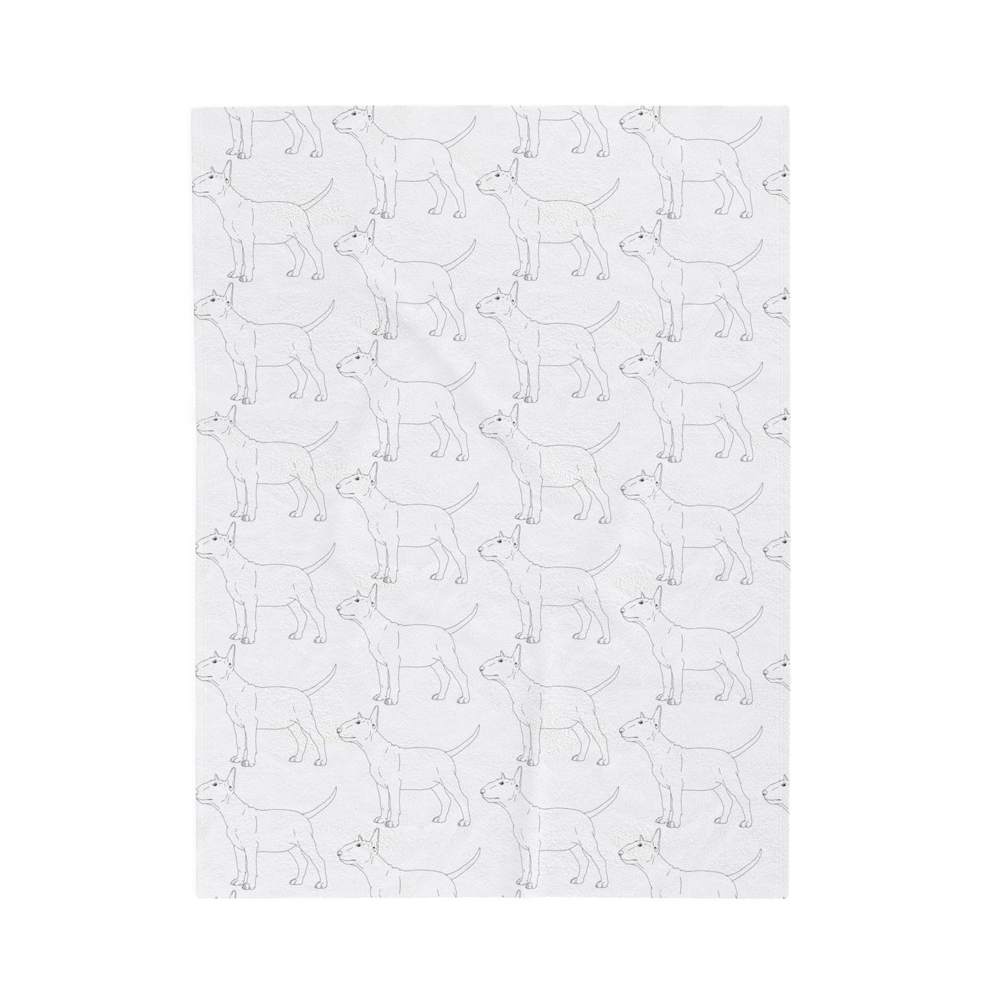 Velveteen Plush Bull Terrier Sketch Blanket