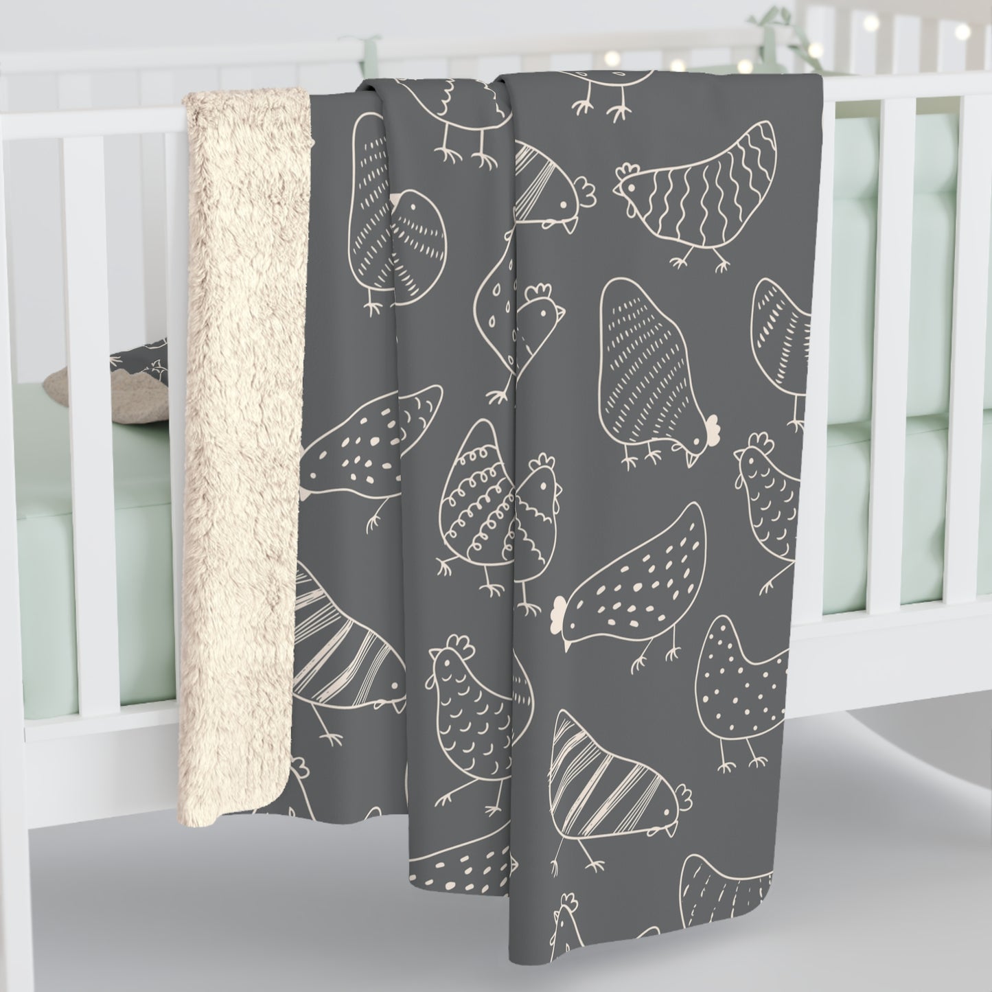 Sherpa Fleece Chicken Outline Blanket