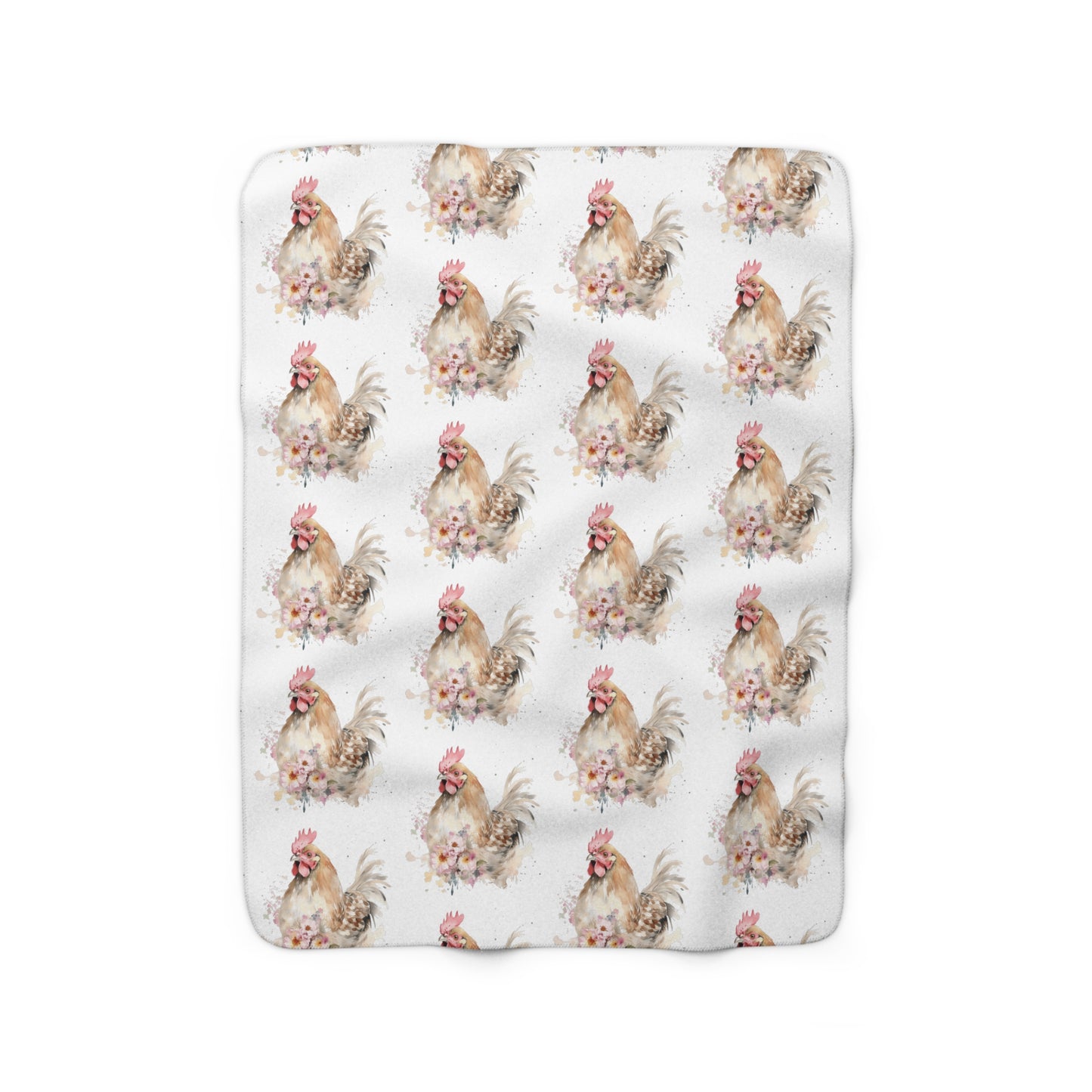 Sherpa Fleece Watercolor Chicken Blanket