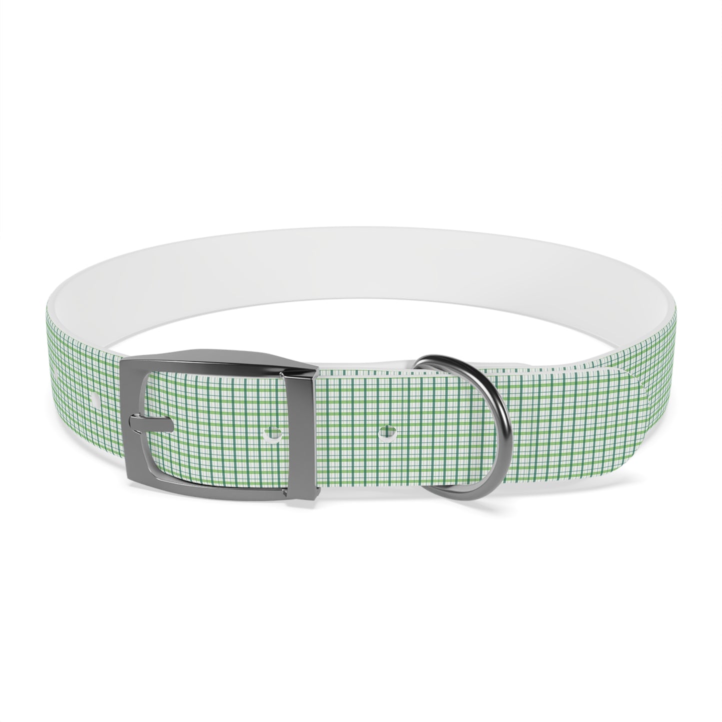 Green Plaid Dog Collar