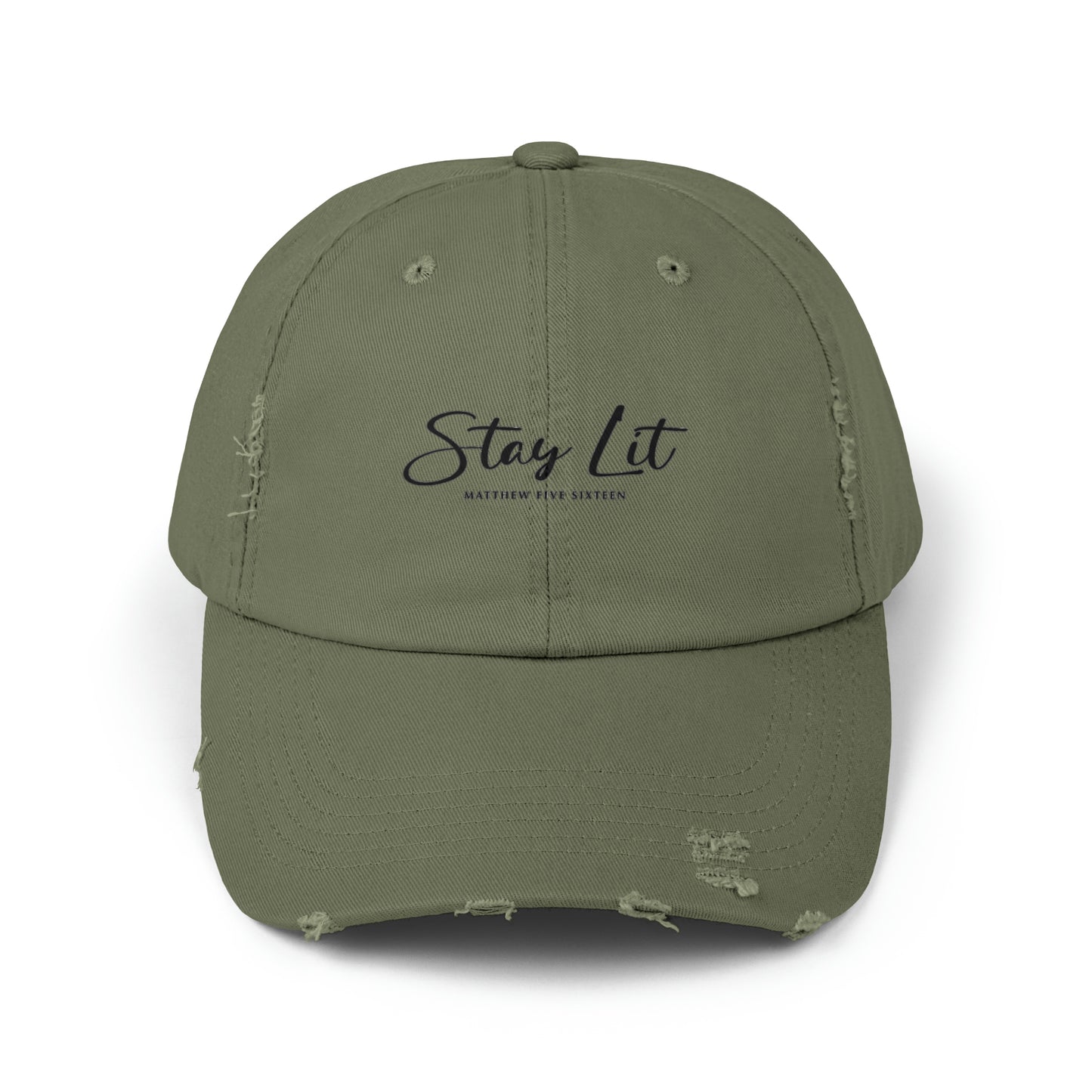 Stay Lit Unisex Distressed Cap