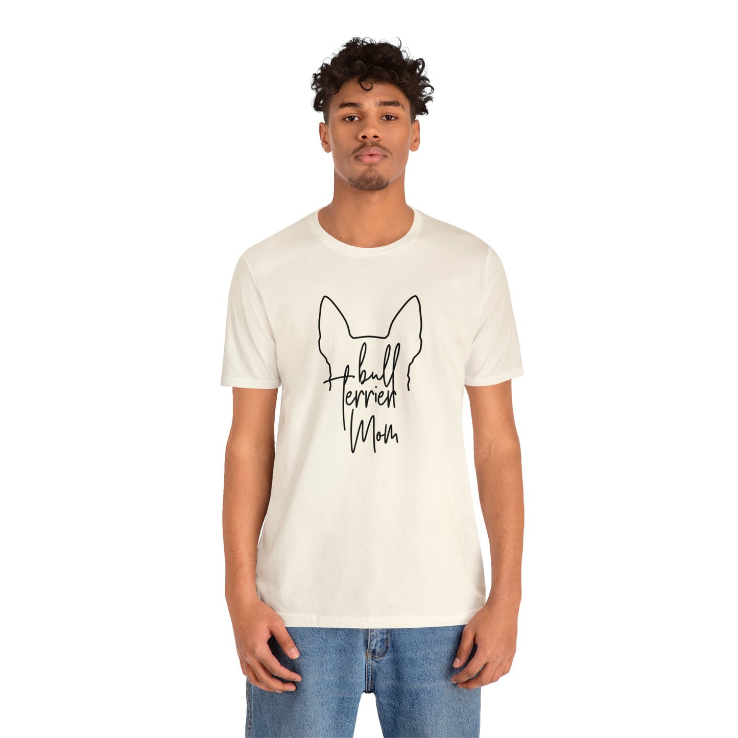 Bull Terrier Mom Outline Unisex Jersey Short Sleeve Tee