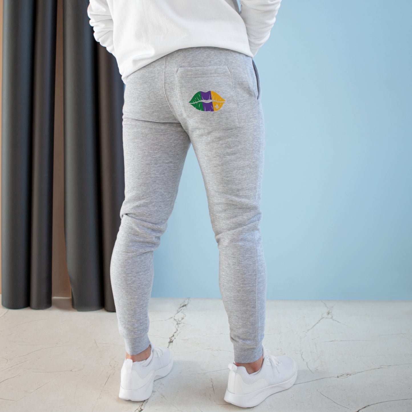Mardi Gras Kiss This Unisex Fleece Joggers