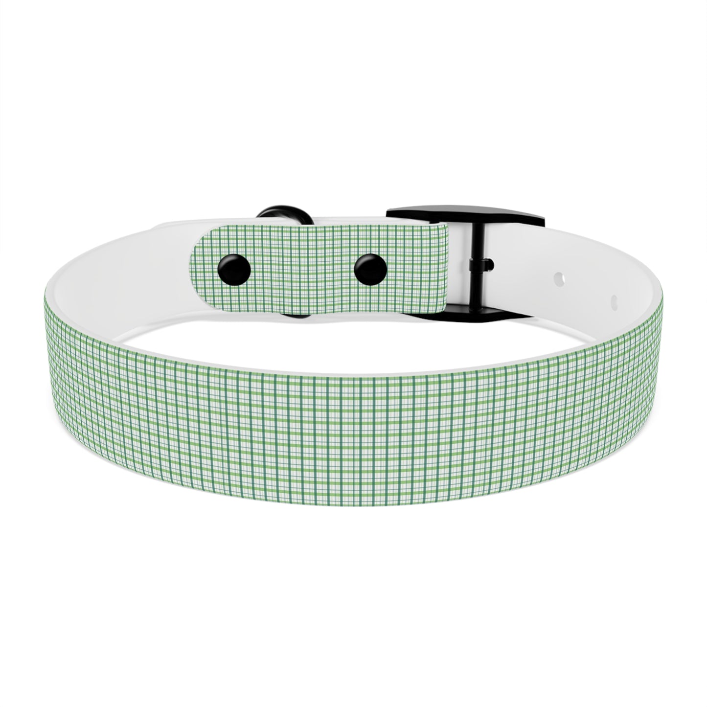 Green Plaid Dog Collar