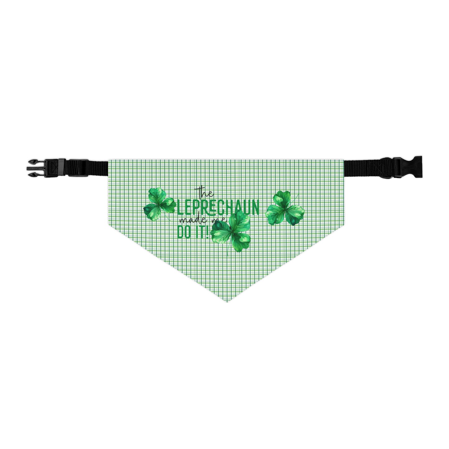 Green Plaid Pet Bandana Collar