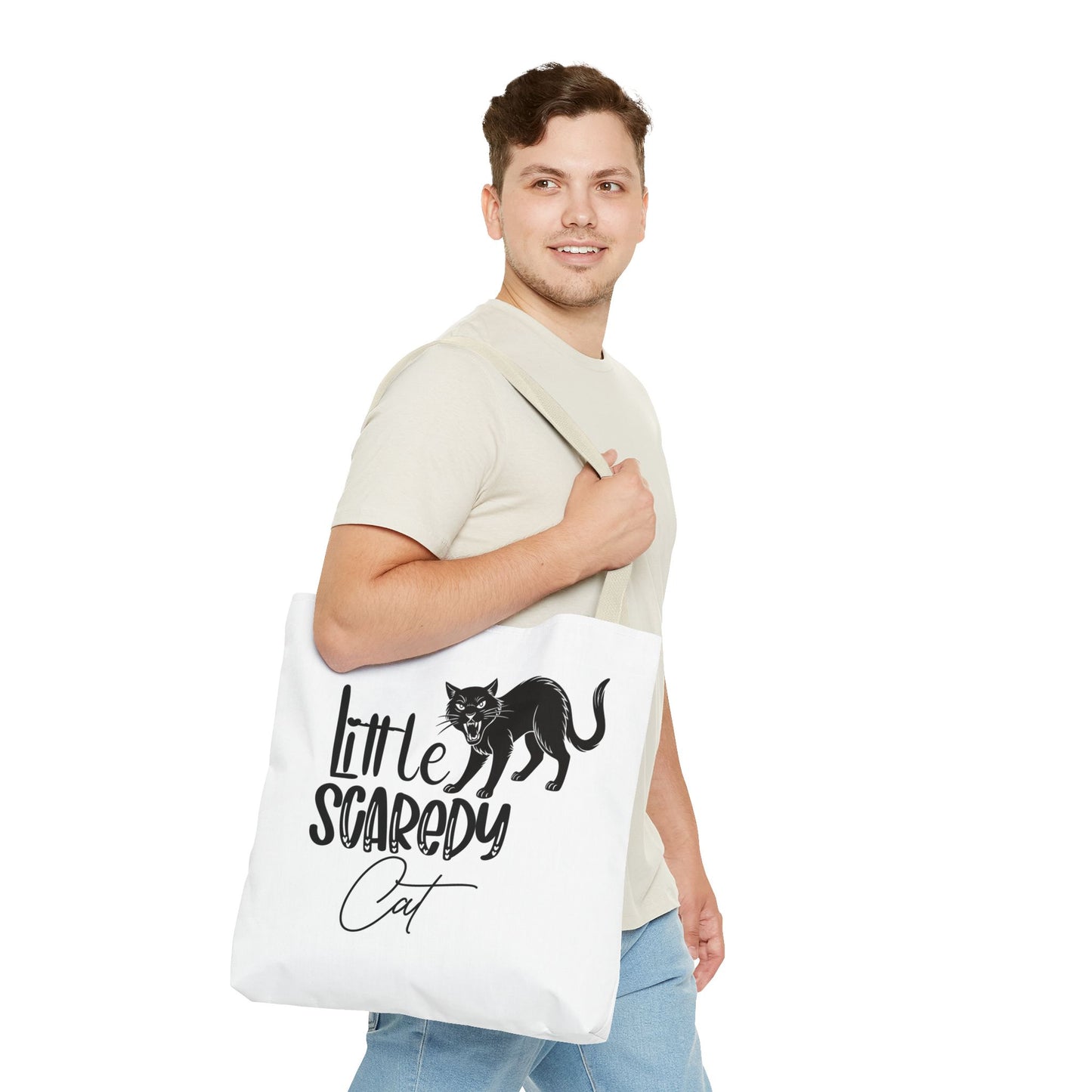Scaredy Cat Tote Bag - Purrfect for Cat Lovers, Cute Gift for Halloween, Daily Use, Eco-Friendly, Pet Accessory, Funny Cat Humor