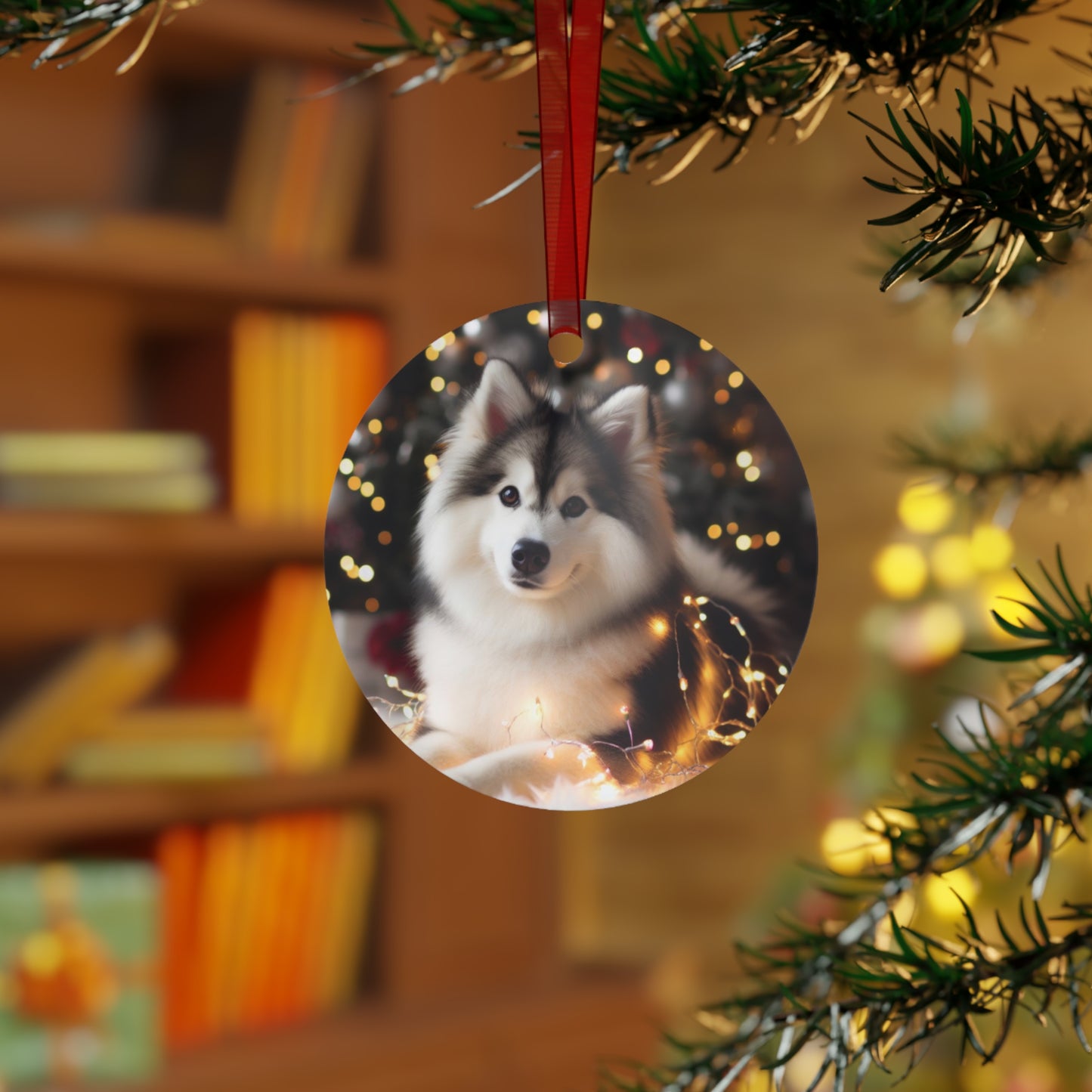 Pomsky Metal Ornaments