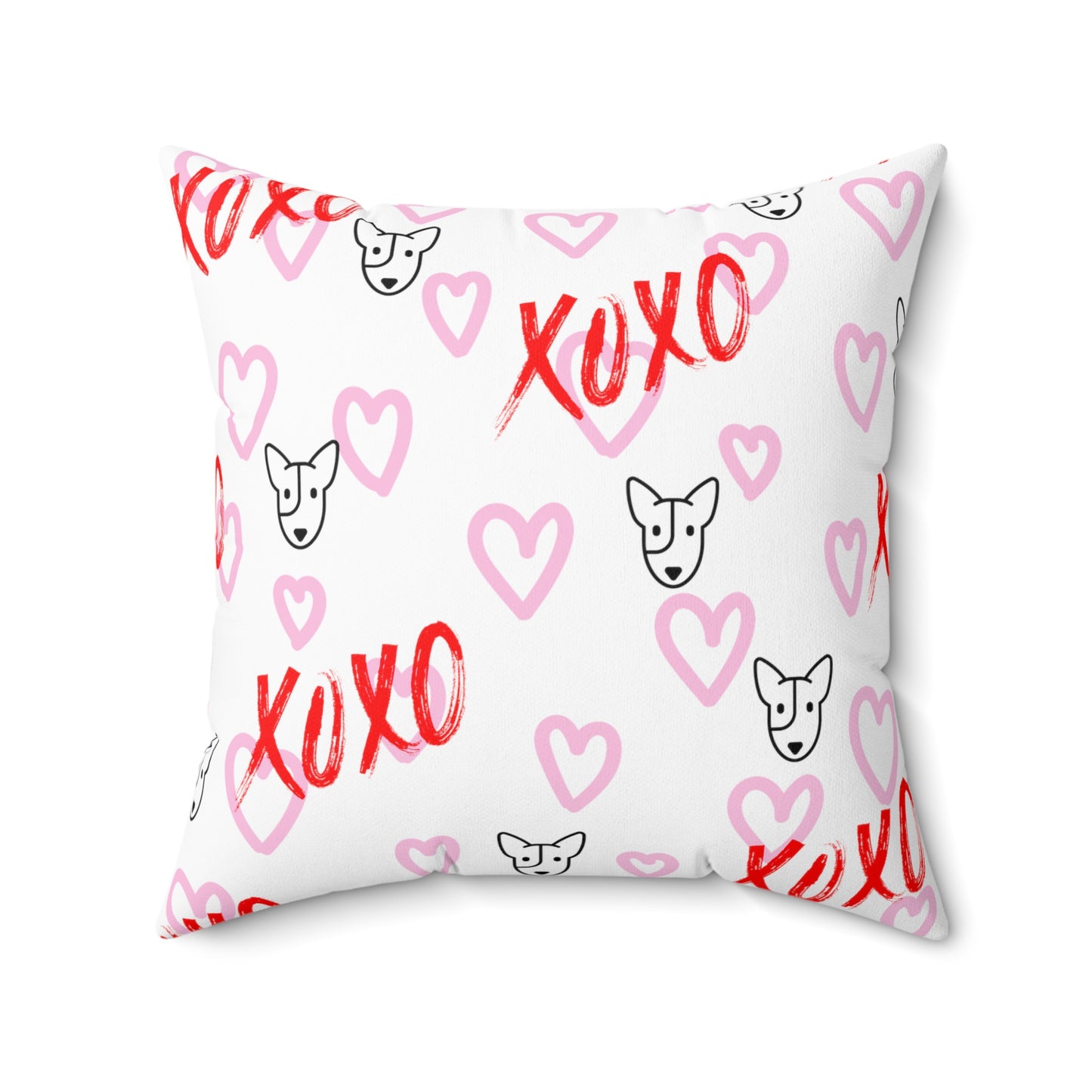 Bull Terrier XOXO Spun Polyester Square Pillow