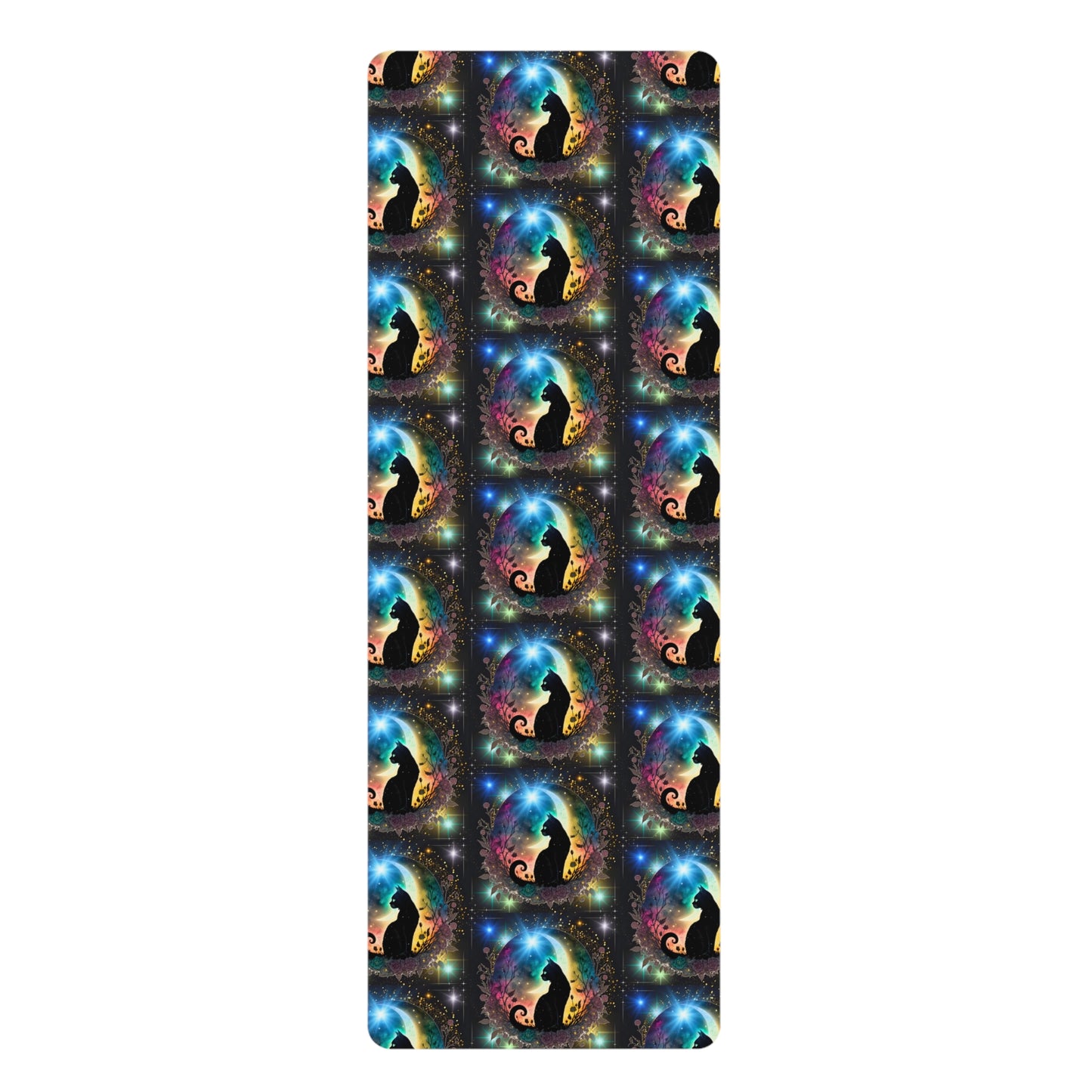 Mystical Black Cat Rubber Yoga Mat