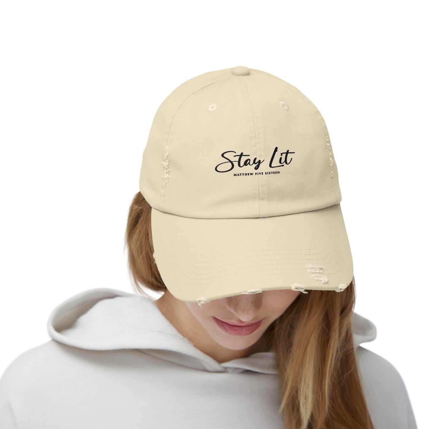 Stay Lit Unisex Distressed Cap