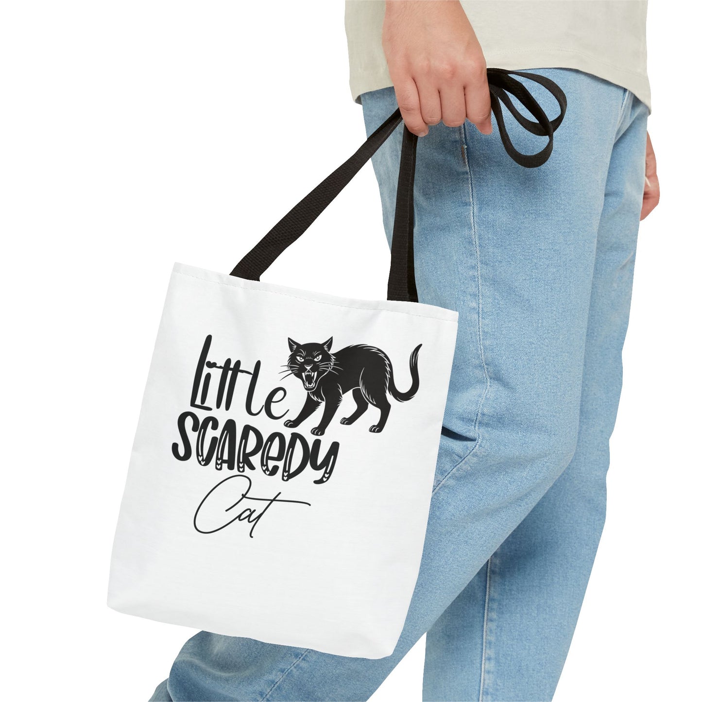 Scaredy Cat Tote Bag - Purrfect for Cat Lovers, Cute Gift for Halloween, Daily Use, Eco-Friendly, Pet Accessory, Funny Cat Humor