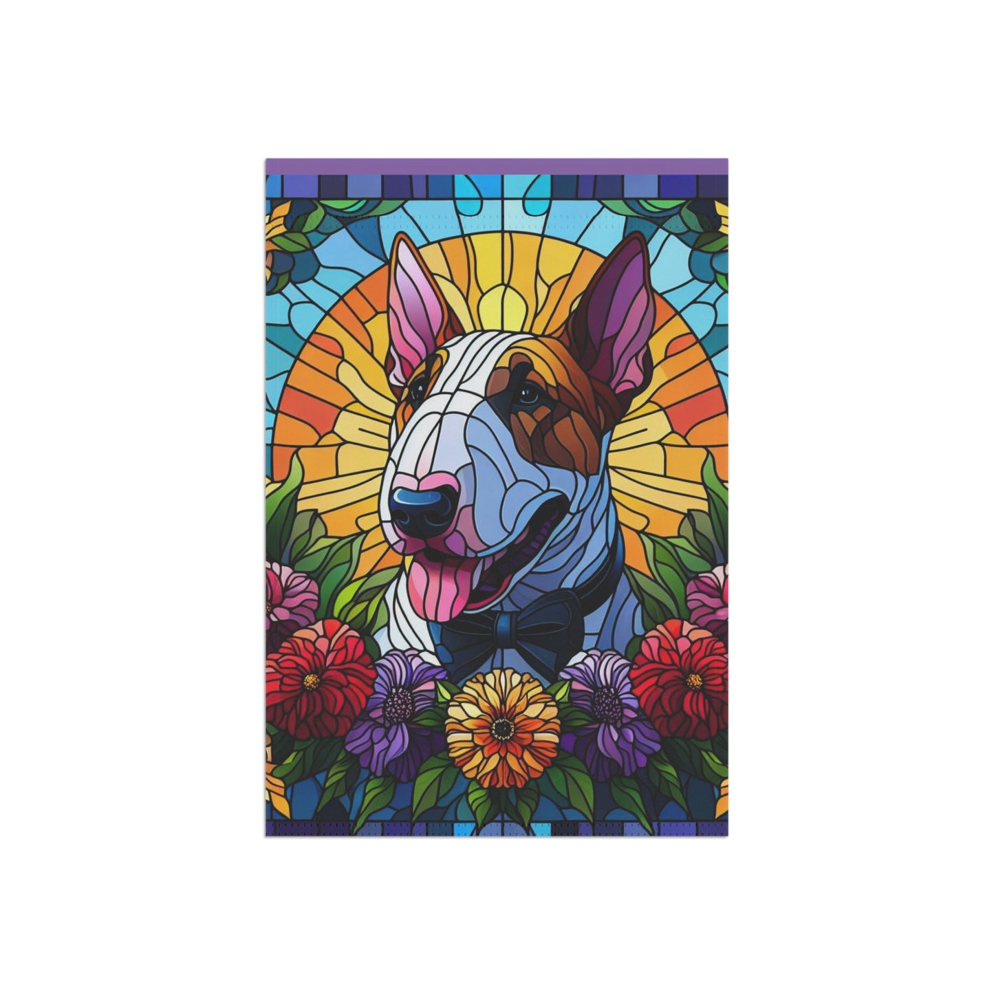 Bull Terrier Stained Glass Garden & House Banner