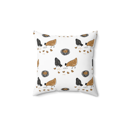 Chicken Spun Polyester Square Pillow