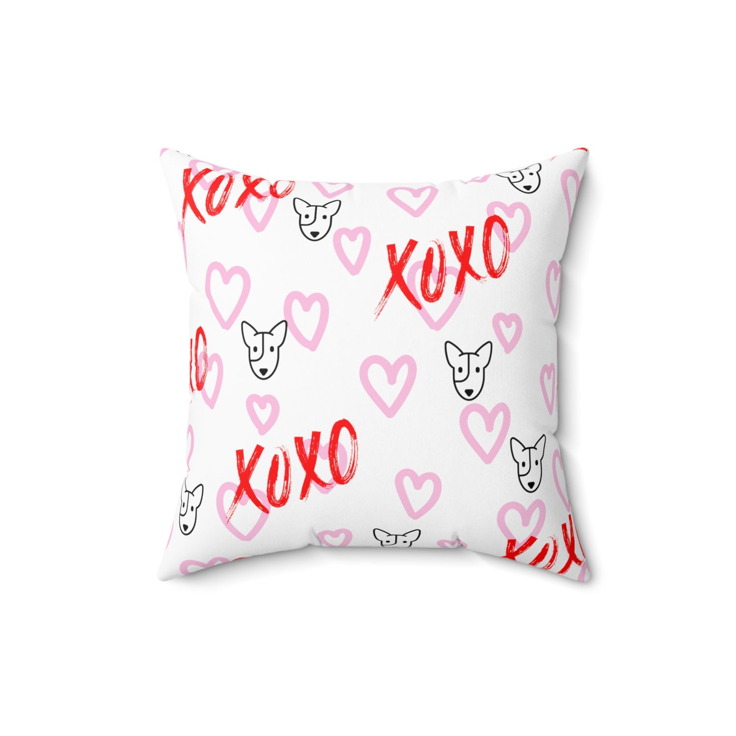 Bull Terrier XOXO Spun Polyester Square Pillow