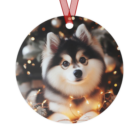 Pomsky Metal Ornaments