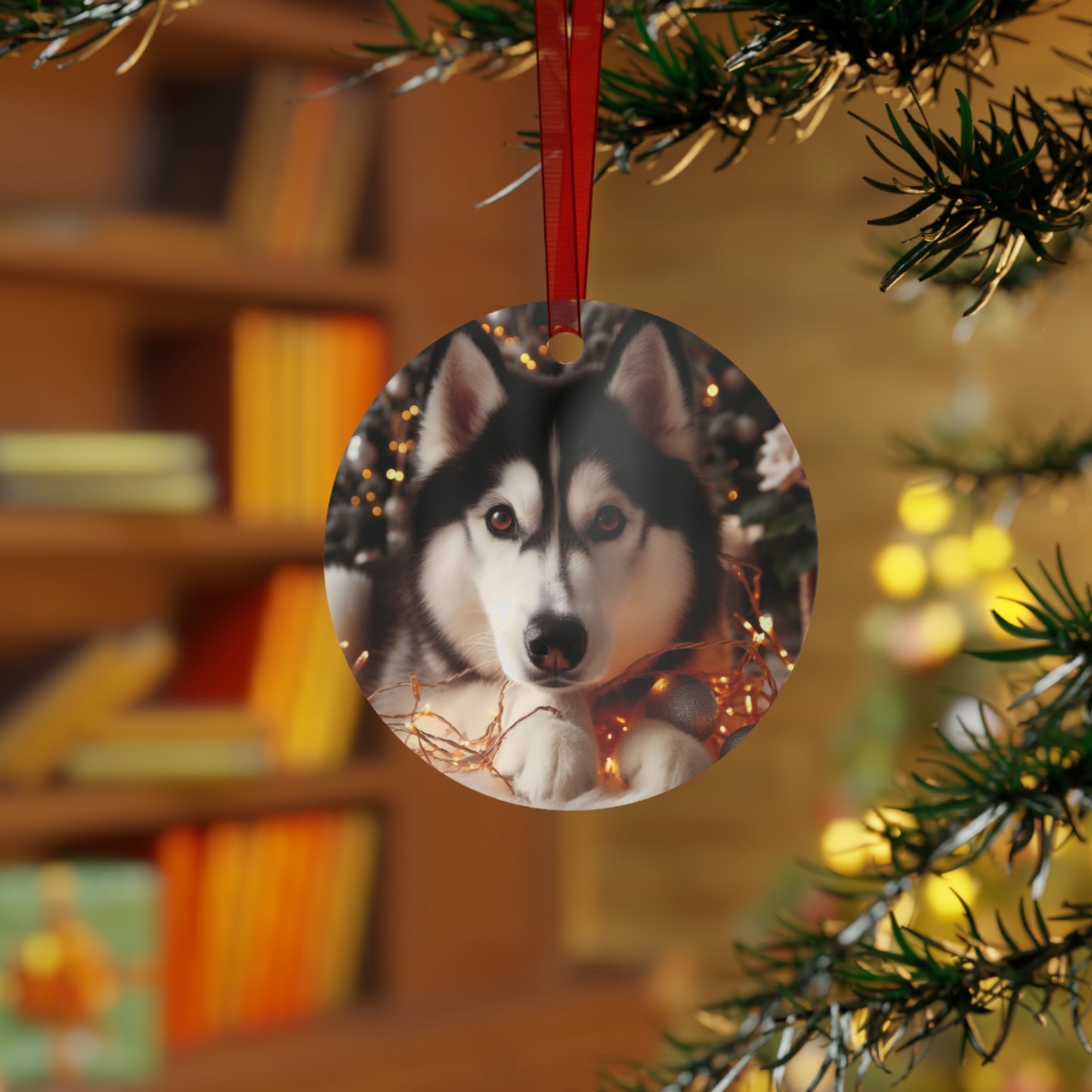 Husky Metal Ornaments