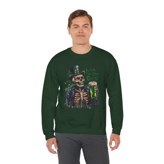 St Patrick's Day Crewneck Sweatshirt - Irish to the Bone Skeleton